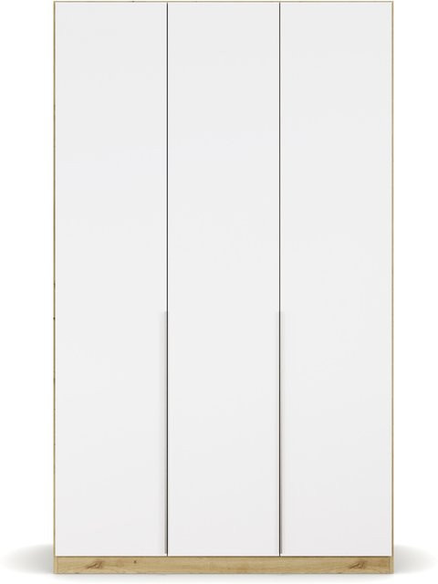 Rauch Alabama Drehtürenschrank in Weiß und Eiche Artisan mit integrierten Schubladen, B/H: 136 x 229 cm - Bild 1