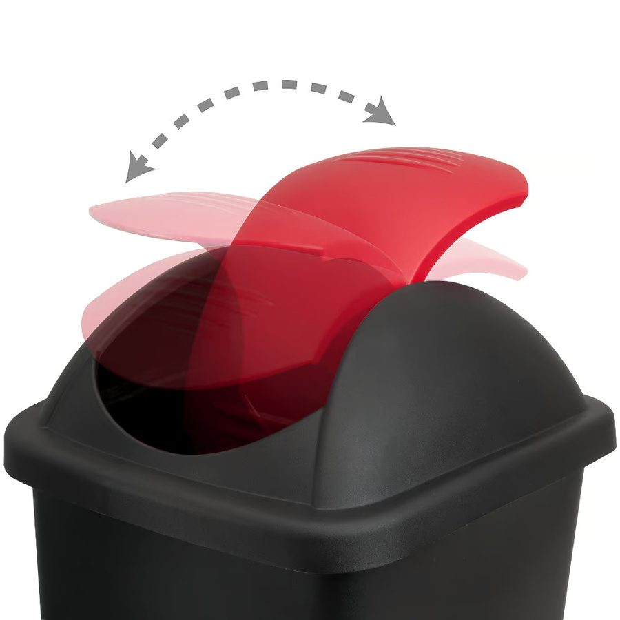 Stefanplast Mülleimer aus Kunststoff in Schwarz und Rot mit 60 l Fassungsvermögen - Bild 2