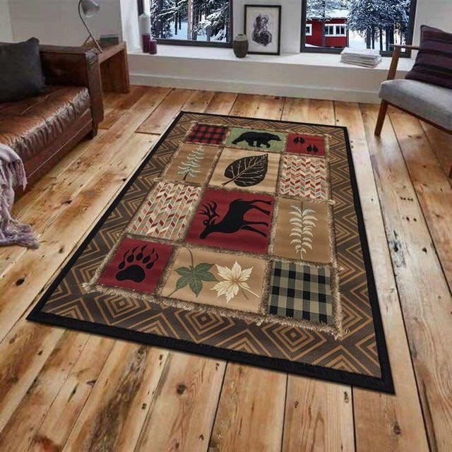 Lodestar Retro-Teppich im ethnischen Patchwork-Design, Mehrfarbig, B/T: 60 x 40 cm - Bild 1