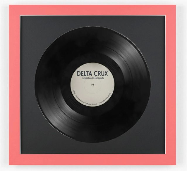K-Möbel Schallplatten Rahmen Set Rot mit schwarzem Passepartout für Vinyl, 2er Set, B/H: 40 x 40 cm - Bild 1