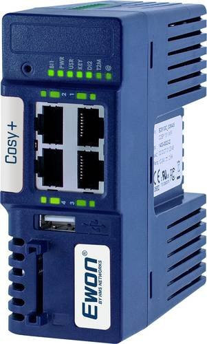 Ewon EC71330_00MA Fernwartungsrouter mit Ethernet/LAN und USB-A, 1 Eingang und 2 Ausgänge (24 V/DC, 12 V/DC) in Blau - Bild 1