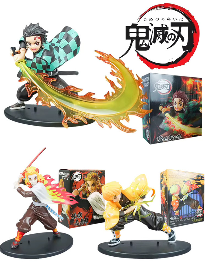 Bandai Demon Slayer Tanjirou Agatsuma Zenitsu Kyoujurou Actionfigur, PVC - Bild 4