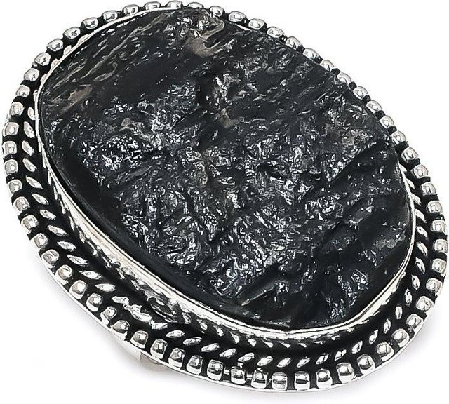 Manju Jewels Paradise Ring, 925 Sterling-Silber, schwarzer Turmalin, Unisex, Ringgröße 9 - Bild 1