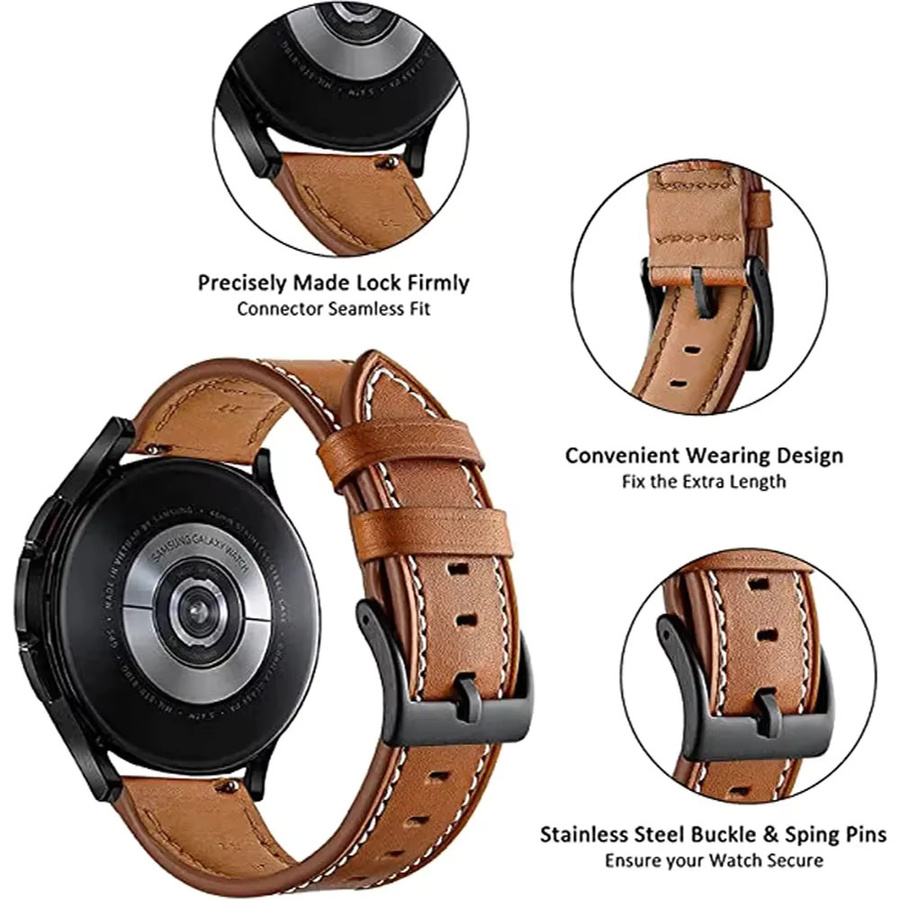 QCTOG Uhrenarmband Leder, 20mm 22mm, Unisex - Bild 3