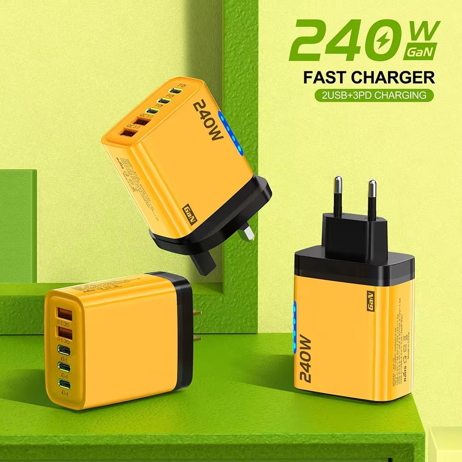 5 Ports USB C PD Ladegerät mit Quick Charge 3.0 Schnellladeadapter für iPhone 15 16 Samsung Xiaomi Huawei - Bild 4