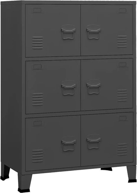 vidaXL Lagerschrank Industrial in Anthrazit aus Metall mit Regalböden, B/T/H: 75 x 40 x 115 cm - Bild 1