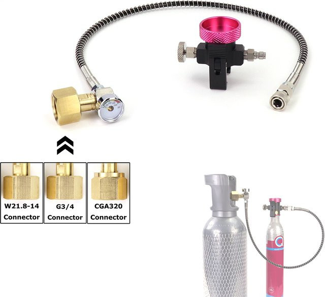Soda Quick Connect Pink CO2 Zylinder Nachfülladapter Füllstation passend für Sodastream Terra DUO Art in Pink - Bild 1