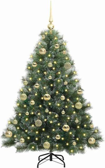 vidaXL Künstlicher Weihnachtsbaum in Grün mit 150 warmweißen LEDs aus PE und PVC, Höhe: 120 cm - Bild 1