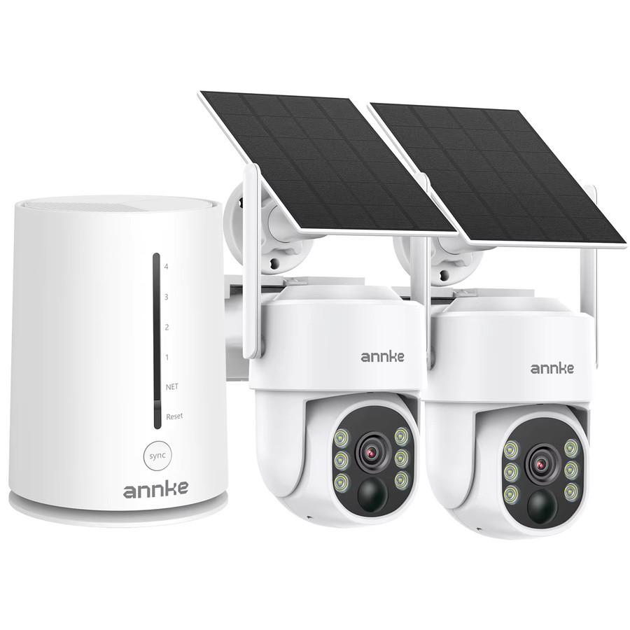 ANNKE 4MP skalierbares drahtloses Sicherheitskamerasystem mit 4CH NVR, Solar-PT-Kamera, IP65, PIR-Sensor und Zwei-Wege-Audio in Weiß - Bild 4