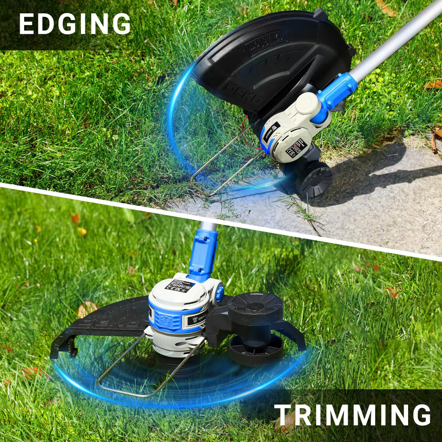 DEKOPRO 2-in-1 Akku-Freischneider 20V mit 2 Akkus und 30 cm Schnittbreite für Rasen und Garten - Bild 2