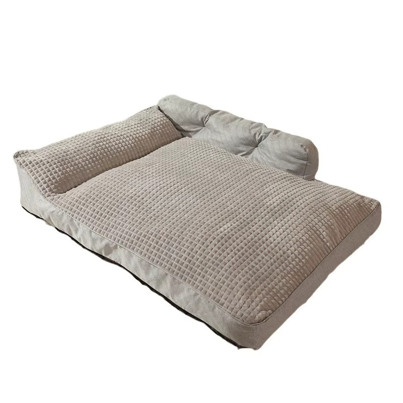 Hoopet Hundesofa Winter Warmes Haustierbett für Hunde und Katzen in Braun oder Grau mit geometrischem Muster, B/T/H: 52 x 38 x 21 cm - Bild 3