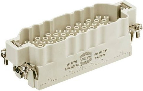 HARTING Stifteinsatz 64 Crimpen in Grau und Weiß aus Kunststoff, 1 Stück - Bild 1