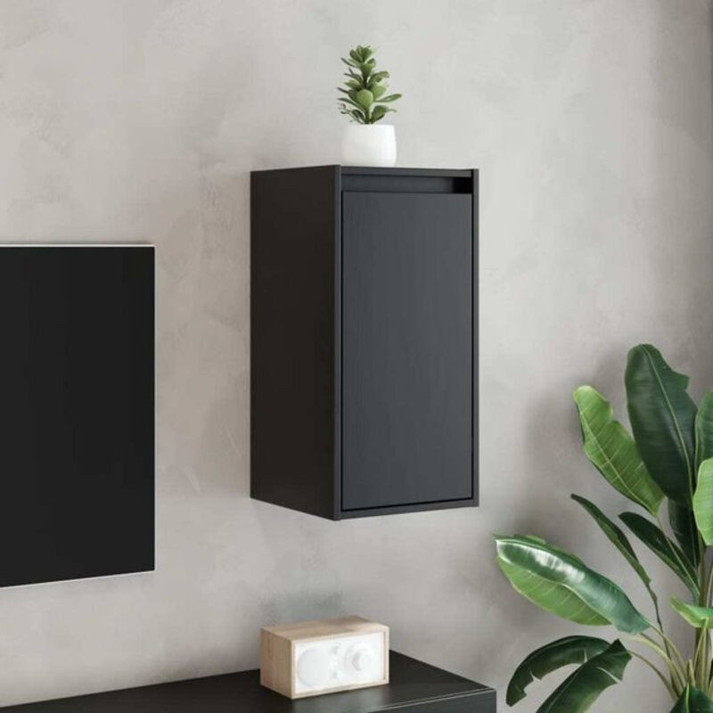 Vidaxl Wandschränke 2er Set aus Massivholz Kiefer in Schwarz, B: 30 cm, H: 60 cm, T: 30 cm - Bild 1