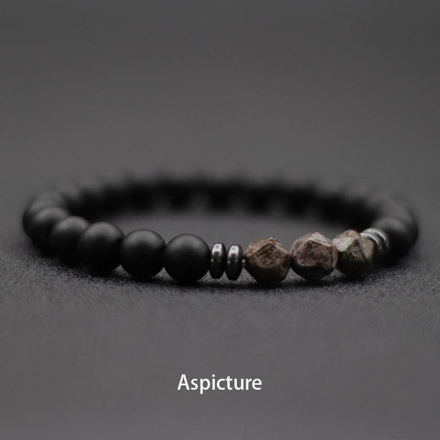SunFlowers Story Armband, Schwarz, Onyx, Herren - Bild 1