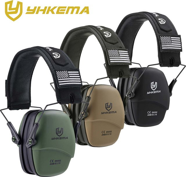 YHKEMA Taktisches Headset Gehörschutz Schießkopfhörer mit 25 dB Geräuschreduzierung in Schwarz - Bild 1