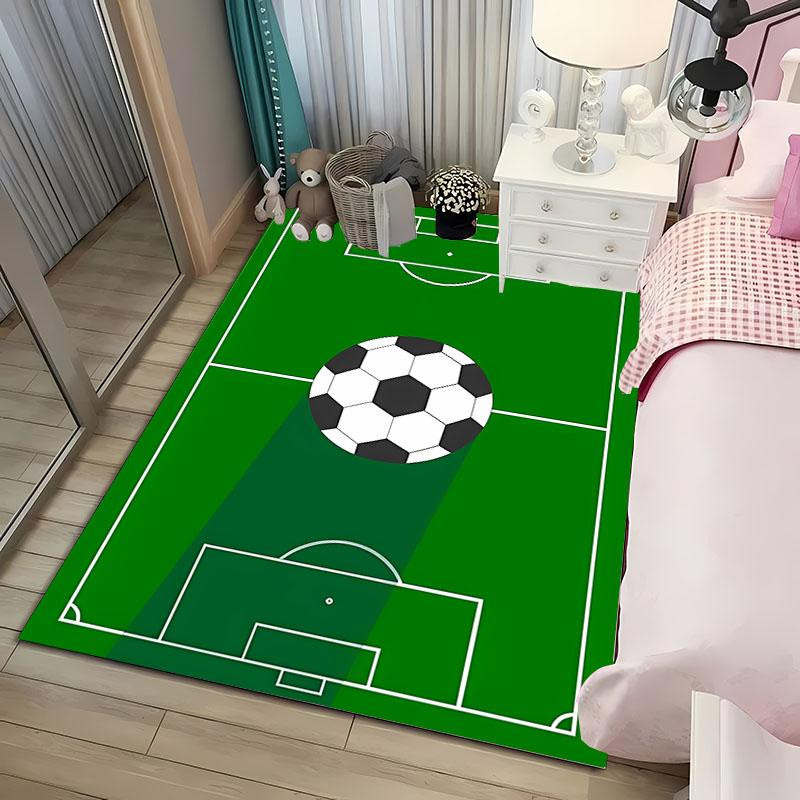 AISILK MOON Fußballfeld Teppich in Grün, waschbare Spielmatte für Kinder aus 100% Polyester, B/T: 80 x 50 cm - Bild 2