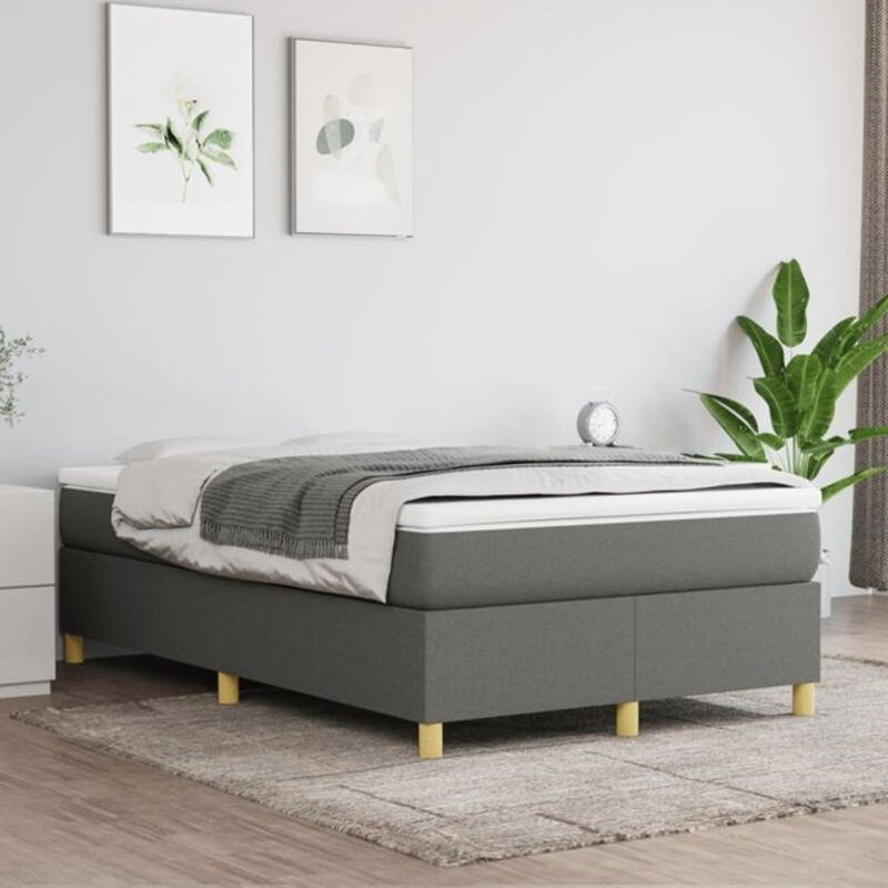 Vidaxl Boxspringbett mit Matratze in Anthrazit aus Stoff B/T/H: 120 x 200 x 35 cm - Bild 1