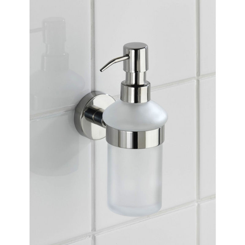 WENKO Seifenspender Bosio Shine aus Edelstahl und Glas in Silberfarben mit 200 ml Fassungsvermögen - Bild 2