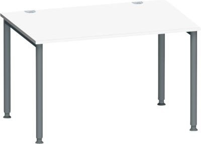 Schäfer Shop Genius Schreibtisch MODENA FLEX mit 4-Fuß-Rundrohr, weiß/anthrazit, Breite: 120 cm, Tiefe: 80 cm - Bild 1