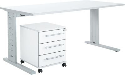 Schäfer Shop Select Büromöbelset Moxxo IQ 2-tlg. in Weiß mit Schreibtisch und C-Fuß, Breite: 160 cm, Tiefe: 80 cm - Bild 1