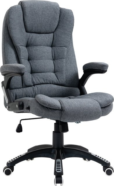 Vinsetto Ergonomischer Bürodrehstuhl in Grau mit gepolsterten Armlehnen und verstellbarer Höhe - Bild 1