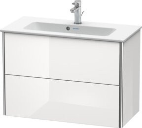 Duravit Waschtischunterschrank Compact XSquare, Farbe: Weiß glänzend, B/T/H: 81 x 38,8 x 56 cm, wandhängend mit 2 Schubladen - Bild 1