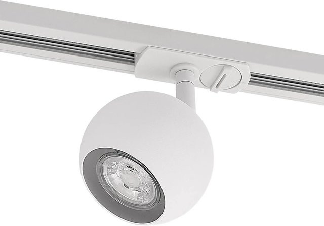Lindby Stromschienenleuchte Linaro Modern Weiß aus Metall, 1-flammig GU10 Flurleuchte - Bild 1