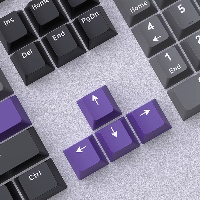 Chron KBD Double-Shot PBT Tastenkappen-Set im Cherry Profile mit 124 Tasten für mechanische Tastaturen in Dreifarben-Design - Bild 3
