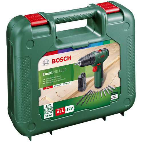 Bosch EasyDrill 1200 Akku-Bohrschrauber 12V in Grün/Schwarz/Rot mit 2 Akkus und Zubehör - Bild 4