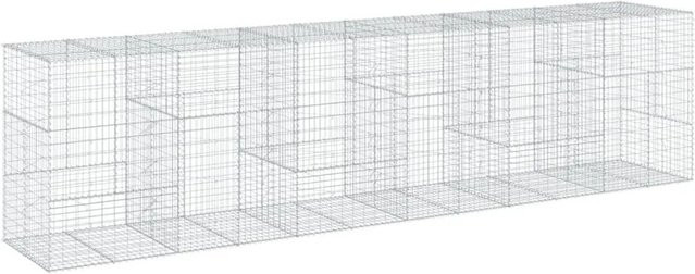vidaXL Gabione mit Deckel aus verzinktem Eisen in Silber, B/T/H: 600 x 100 x 150 cm - Bild 1