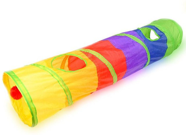 NATAWA Katzentunnel, zusammenklappbares Haustier-Röhren-Spielzeug, gelb