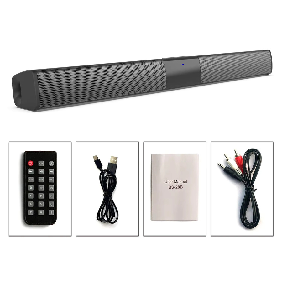 XIKCU Soundbar Bluetooth 5.3 Stereo-Lautsprecher mit Surround Sound für Heimkino, Schwarz - Bild 7