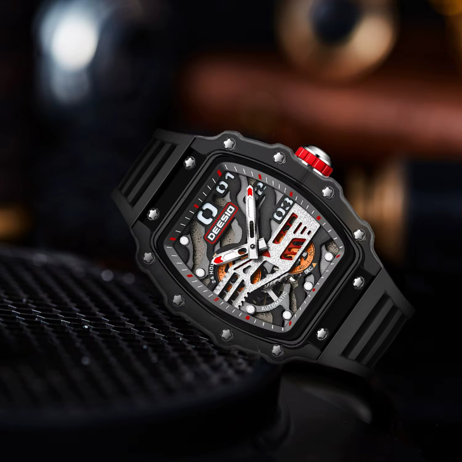 Deesio Armbanduhr, Automatik, Edelstahl, Tonneau, Datum, Herren - Bild 2