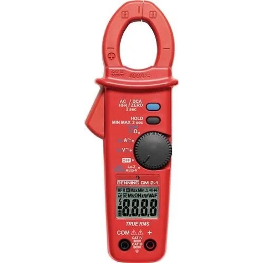 Benning CM 2-1 Digitales Stromzangenmultimeter mit LoZ, CAT IV 600 V und CAT III 1000 V, Farbe: Rot - Bild 2