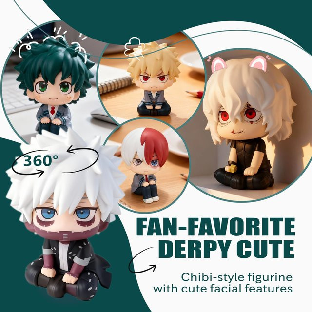 Hey lol My Hero Academia, Tomura Shigaraki / Izuku Midoriya / Katsuki Bakugo Kute Chibi PVC Figur, Einzelfigur, Kunststoff, Bunt / Mehrfarbig - Bild 1