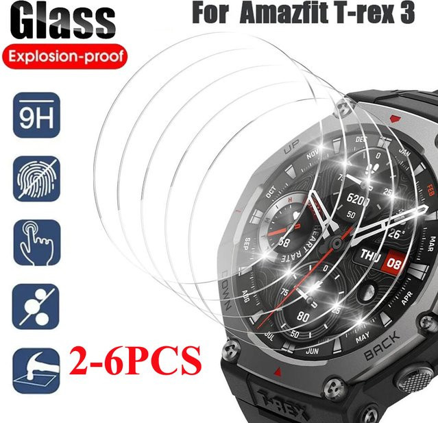 Displayschutzfolie Amazfit T-Rex 3, gehärtetes Glas, transparent - Bild 1