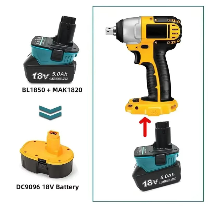 Makita MAK1820 Akku-Konverter-Adapter für 18 V Lithium-Ionen-Akkus der BL-Serie zur Nutzung mit Dewalt 18 V Elektrowerkzeugen - Bild 4