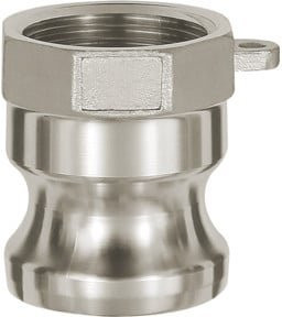 Riegler Kamlok-Schnellkupplungsstecker Typ A mit Innengewinde aus Edelstahl in Silber, Material ES 1.4401, G 1 - Bild 1