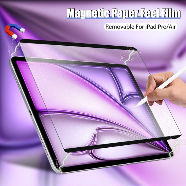 Magnetische Displayschutzfolie mit Papiergefühl für iPad Air und iPad Pro, transparent - Bild 1