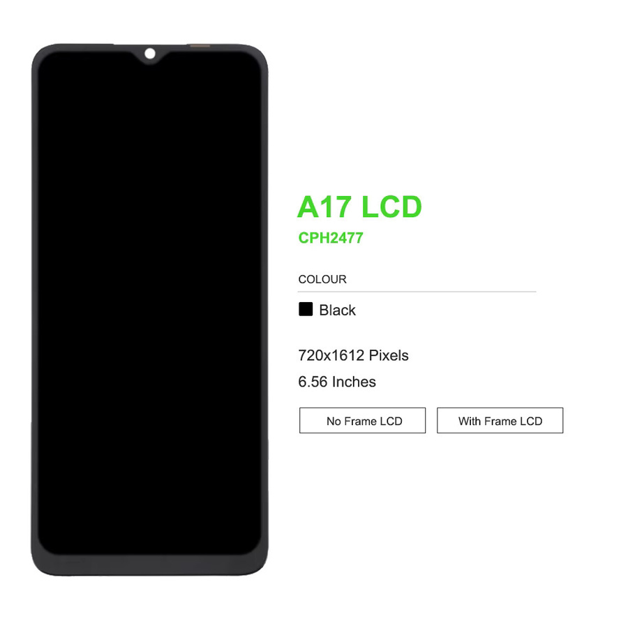 OPPO A17/A17K LCD Display mit Rahmen und Touch Screen Panel Ersatzteil in Schwarz (CPH2477/CPH2471) - Bild 3