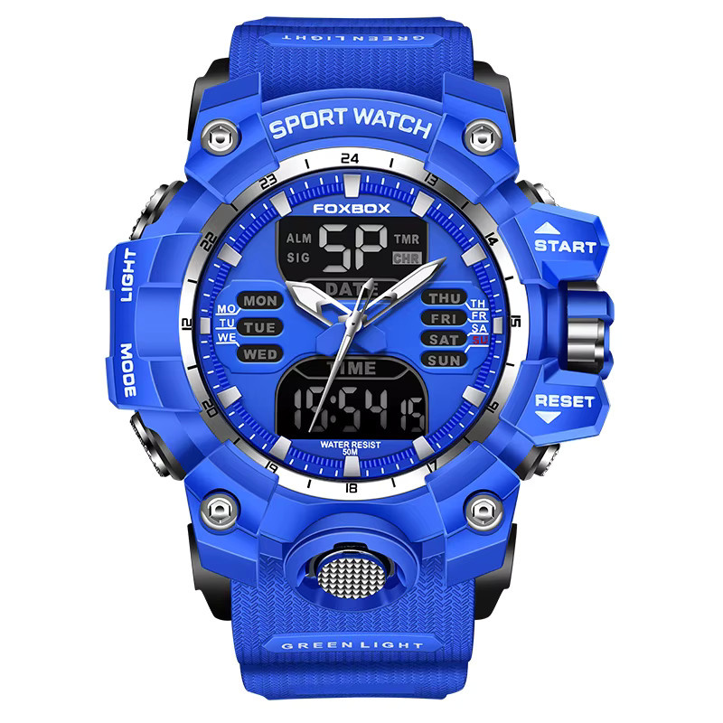 Lige Digitaluhr, Quarz, Blau, Silikon, Herren - Bild 4