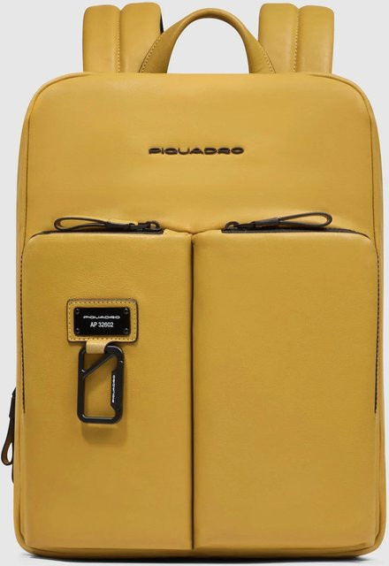 Piquadro Harper Schmaler Laptop-Rucksack für 14 Zoll in Gelb - Bild 1