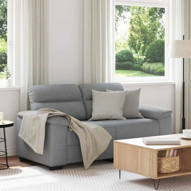 vidaxl 2-Sitzer-Sofa in Grau aus Stoff und Metall, Modernes Design, Breite: 160 cm, Höhe: 81 cm, Tiefe: 84 cm - Bild 1