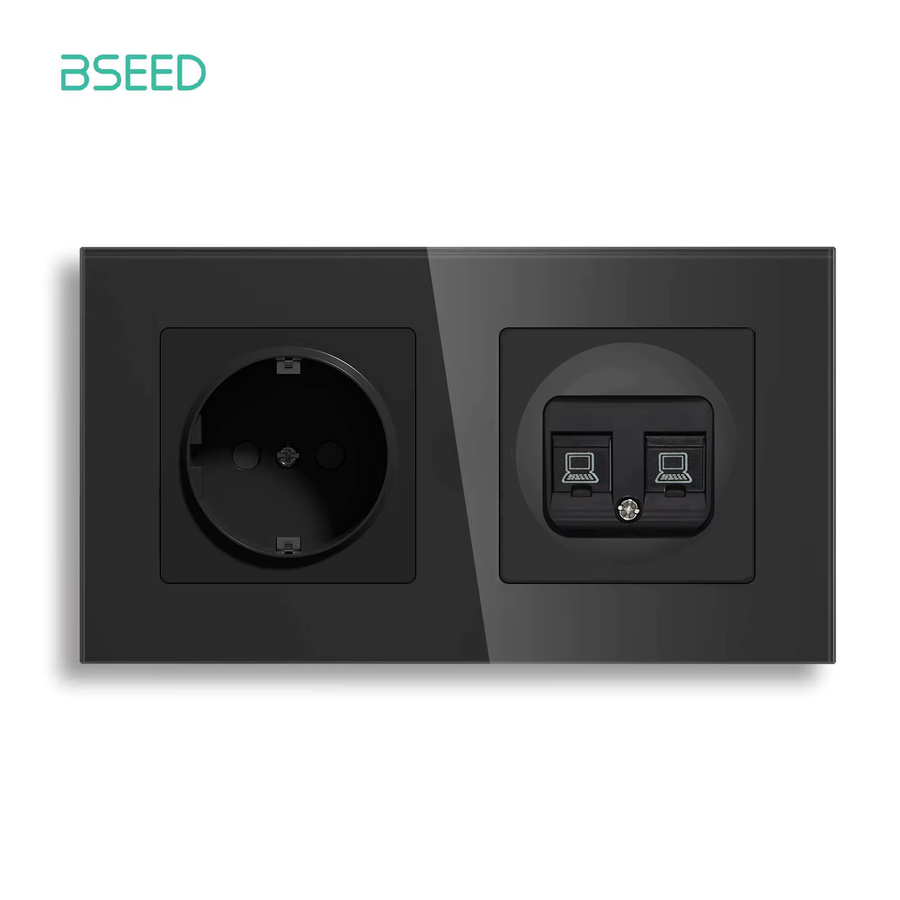 Bseed RJ45 Internet Steckdose Cat6 mit Glasfront für LAN, Telefon und Satellit - Bild 2