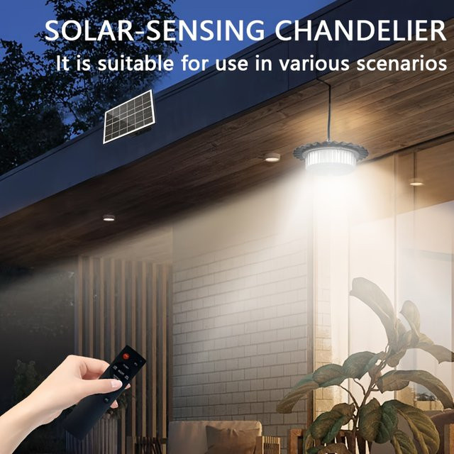 5er Set LED-Solar-Außenleuchten von aiopp mit Bewegungssensor und Fernbedienung, IP65 wasserdicht, Farbe Schwarz, modern und rund für den Garten - Bild 1