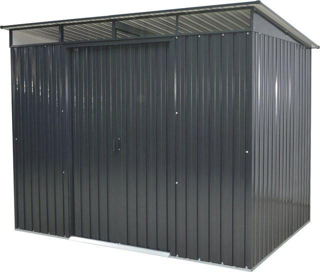 Tepro Metallgerätehaus Multi Shed XL Skylight in Anthrazit mit Lichtband und Pultdach - Bild 1