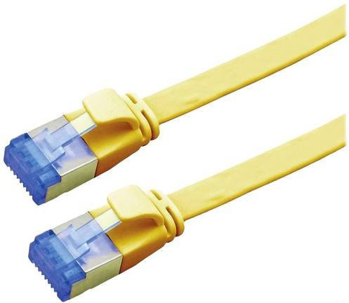 VALUE Patchkabel Kat.6A FTP extra-flach gelb 0,5 m Ethernet LAN Kabel - Bild 1