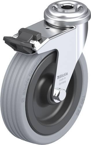 Blickle Lenkrolle LRA-VPA 100G-FI mit Feststeller in Schwarz-Grau, Rad-Durchmesser: 100 mm, Tragfähigkeit: 70 kg - Bild 1