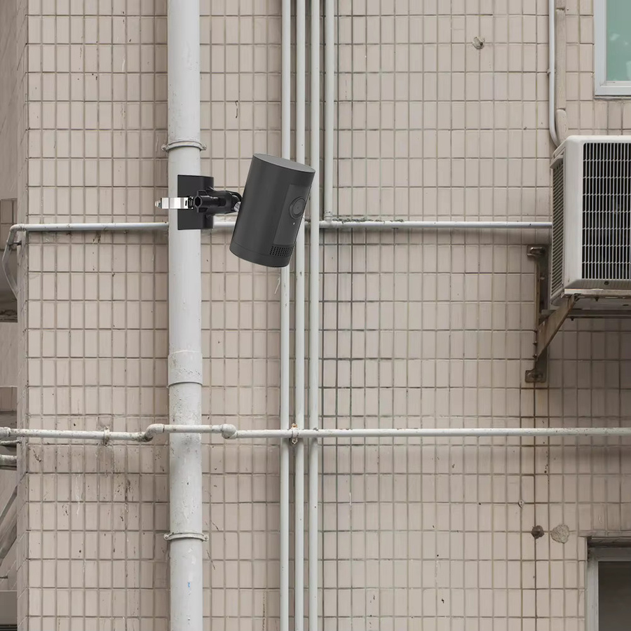 Ring Kamerahalterung als verstellbare Rohrhalterung in Schwarz für Ring Stick Up Cam und Ring Spotlight Cam mit 360 Grad Drehung - Bild 1