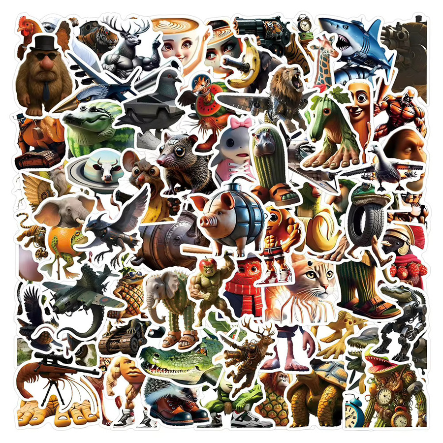 Bandai Italienische Brainrot Tiere Aufkleber, Cartoon Aufkleber - Bild 2